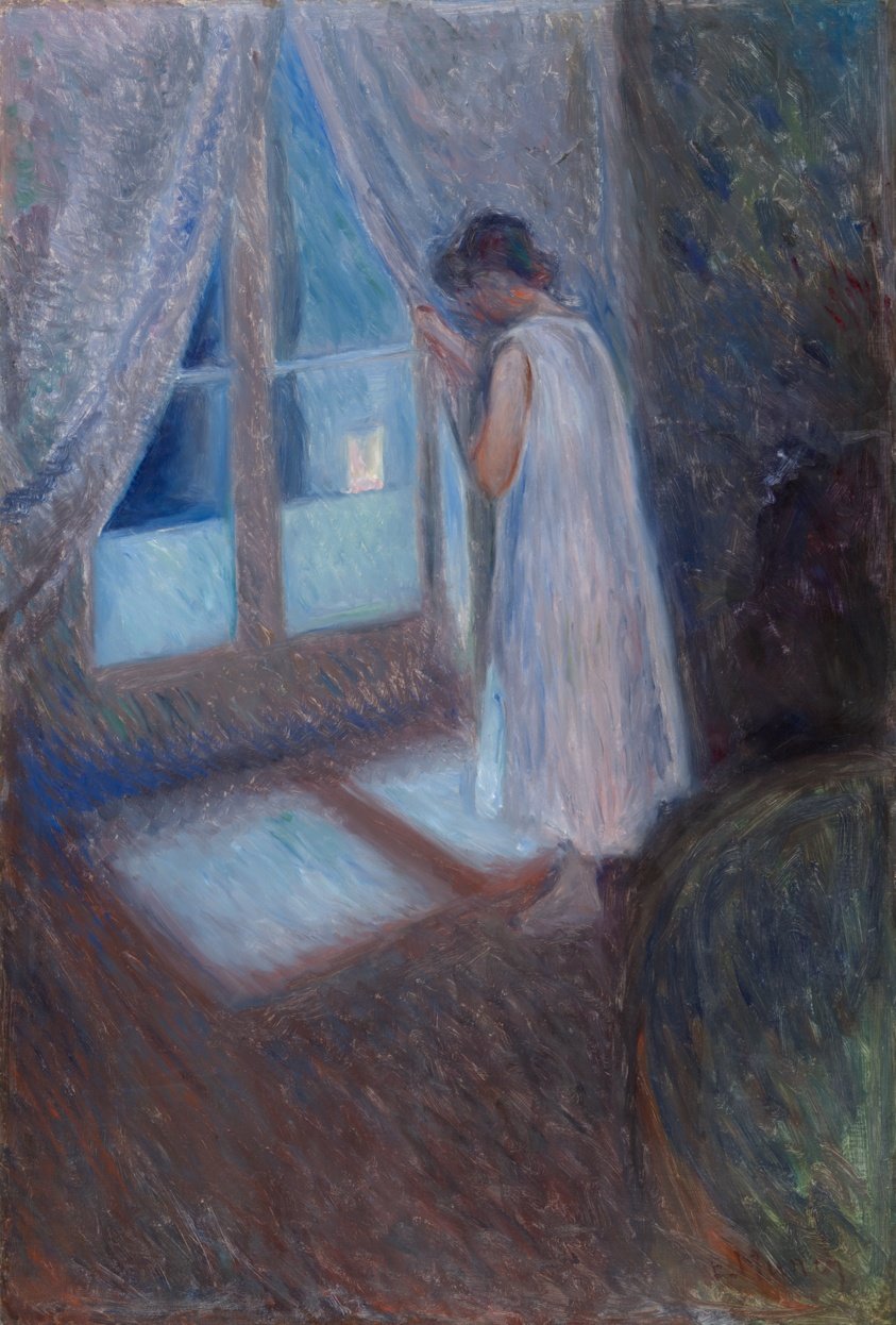 Edvard Munch, The Girl by the Window (1893) — a figure caught between the interior world and what lies beyond the glass, representing the liminal quality of preparation and integration