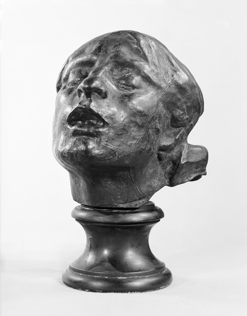 Auguste Rodin, Sorrow (modelled 1882) — a compact bronze figure folded into itself in grief, embodying emotional weight without performance