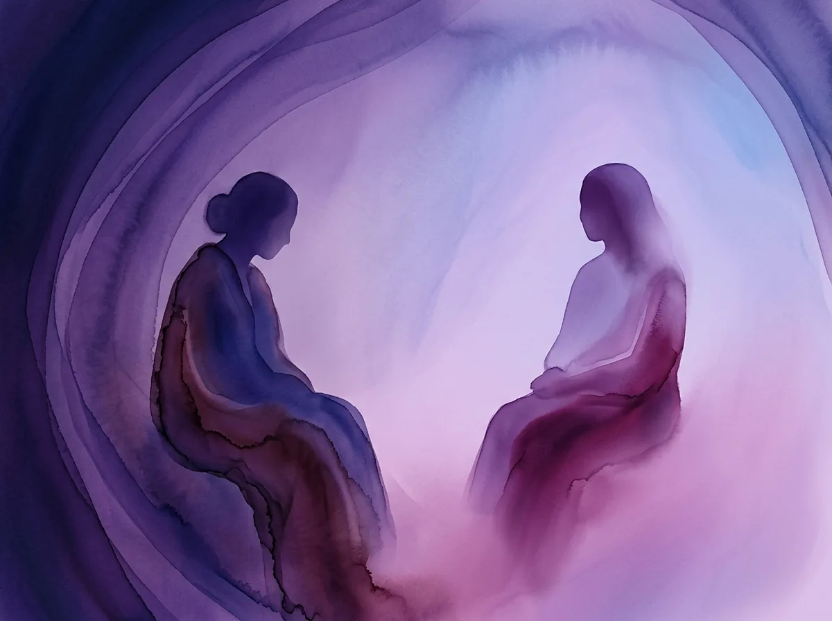 Abstract artwork of a contained, safe interior space
